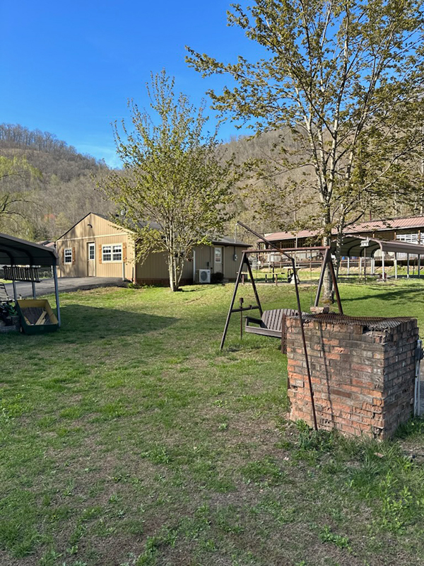 an exterior view of the cabin